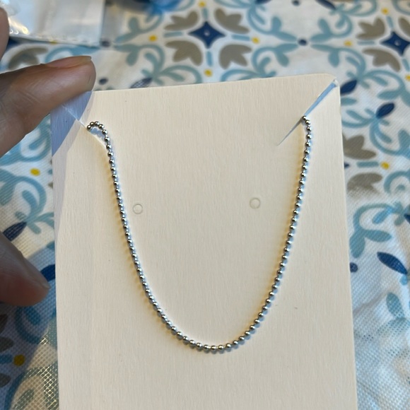 Solid sterling silver bead chain - Picture 4 of 6